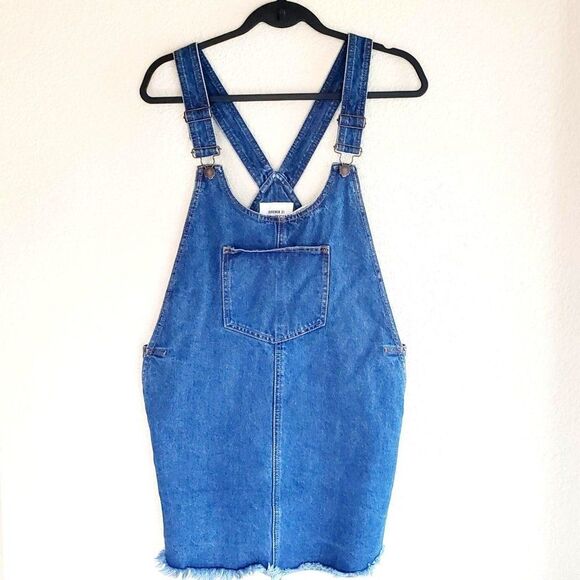 Forever 21 Womens Jean Dress Blue M Denim Mini Overalls Dress - Picture 1 of 7